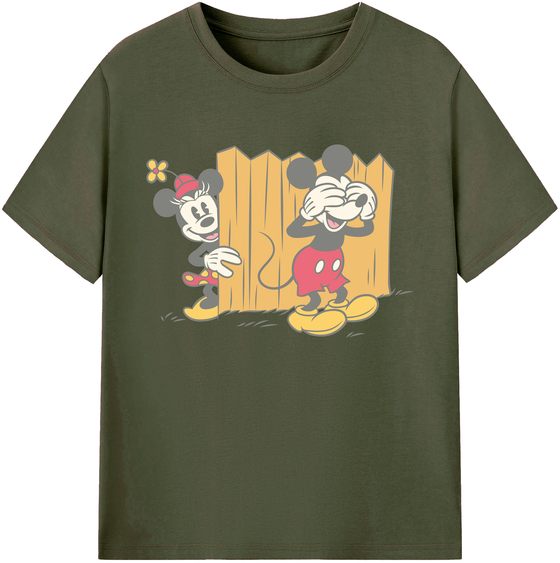 ミッキーマウス Mickey Mouse 綿100％ メンズ半袖Tシャツ｜肌触りやわらか＆通気性
